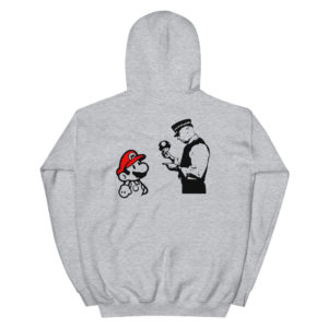 Streetwear Shop, Banksy Mario & Cop Hoodie, breathin banksy